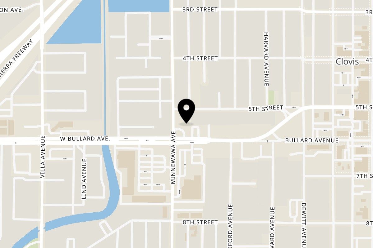 Map showing the location of Thai Chili on 75 Bullard Ave. in Clovis